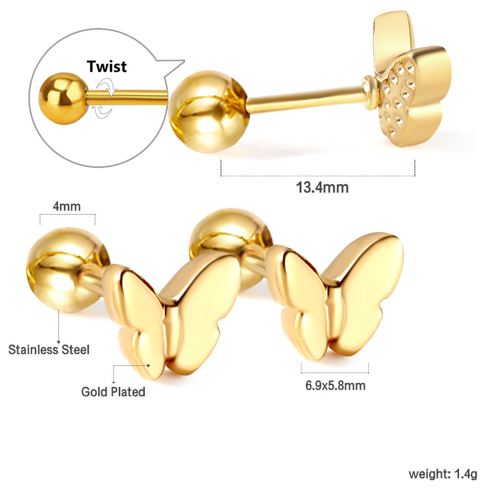 BUTTERFLY GOLD EARRINGS